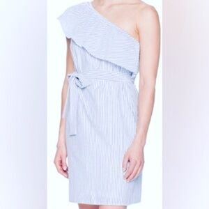 Nine West One Shoulder Ruffle Dress